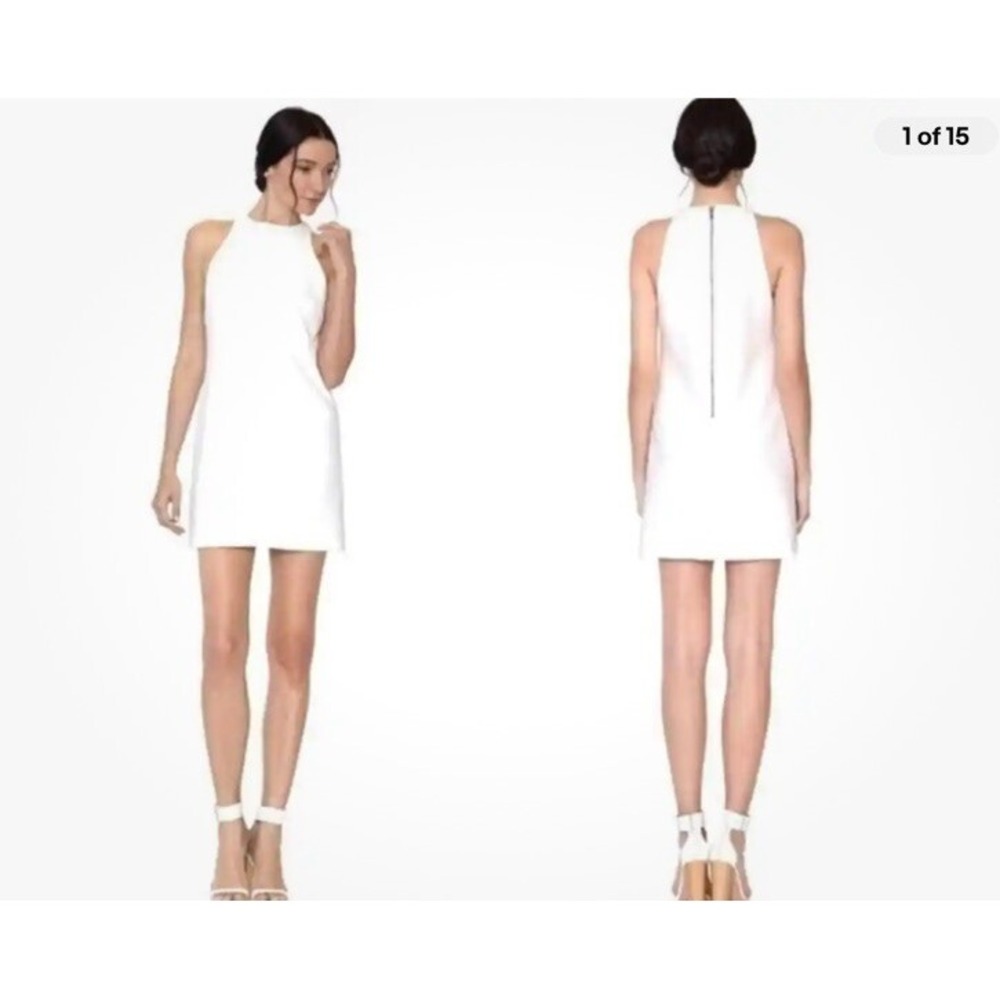Alice + Olivia Mini Dress Employed White Lizbeth Sleeveless Wedding Bridal 0